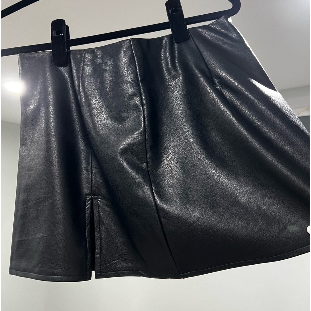 Black Leather Mini Skirt